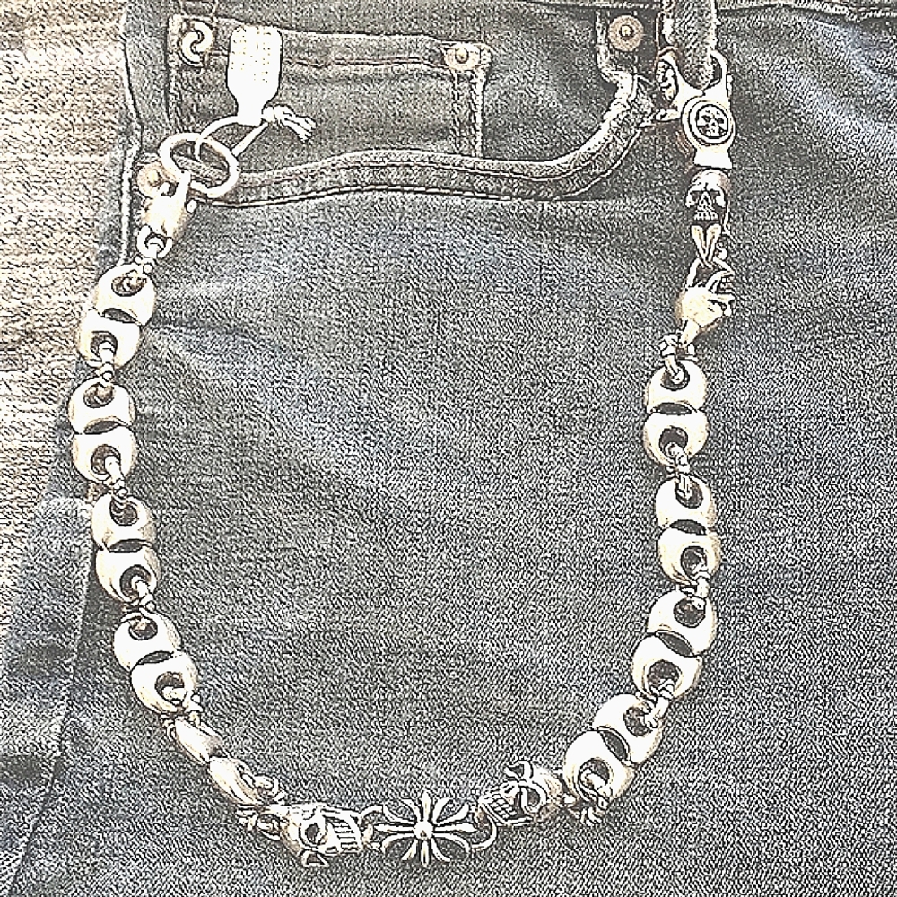 STERLING SILVER...TJ SILVERSMITH,  WALLET CHAIN.